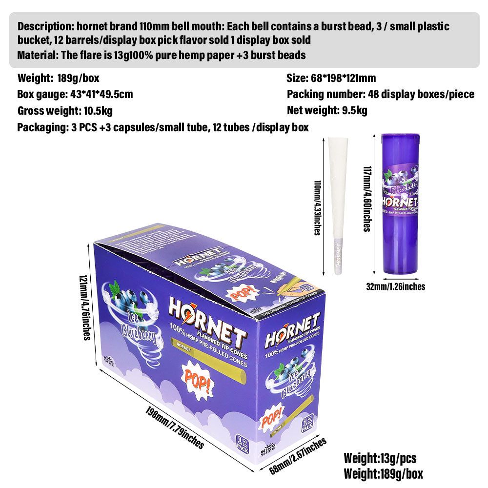HORNET 118mm long 33mm wide plastic storage tank 12 tubes/display box