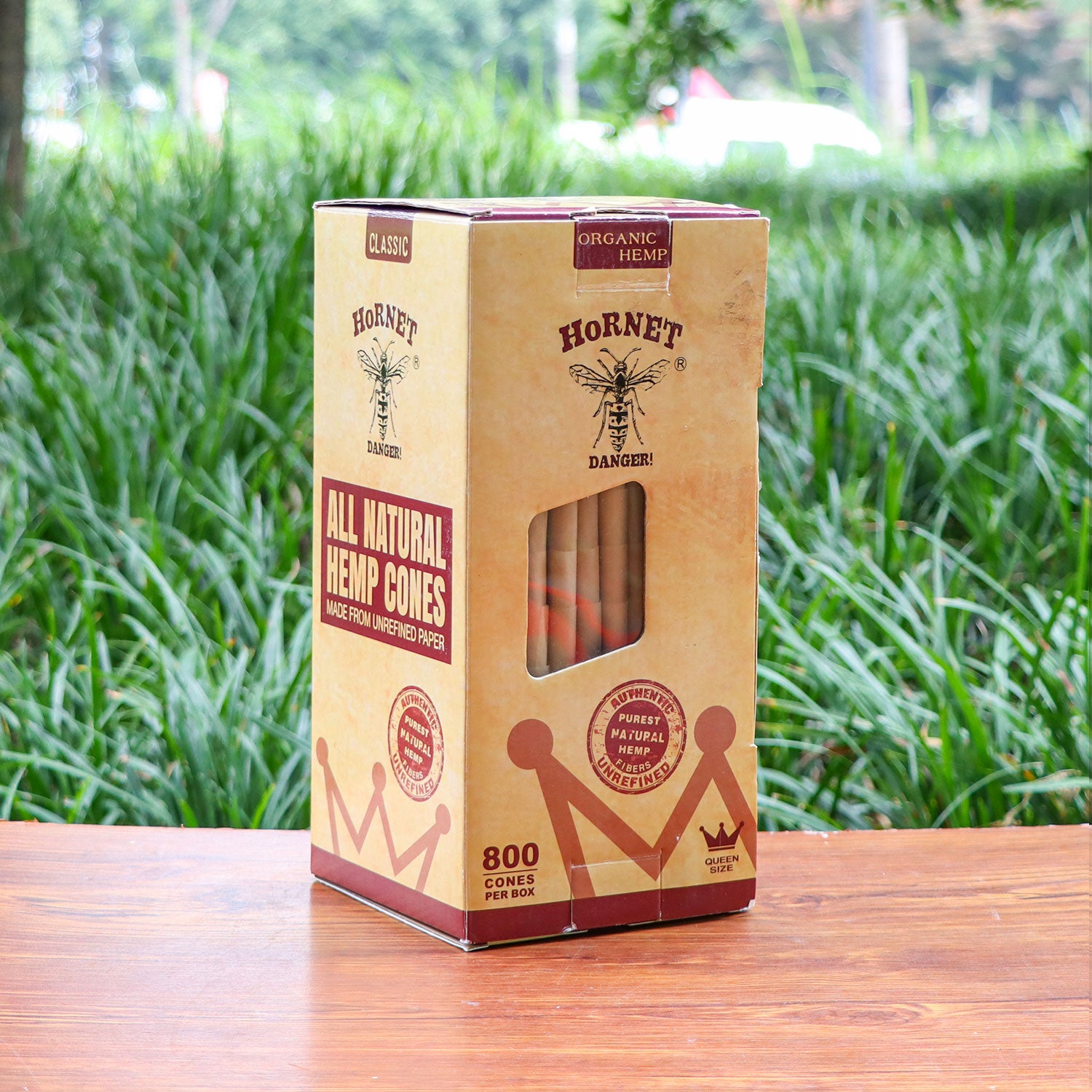 HORNET 98 mm Size Brown Pre Rolled Cones, Organic Pre Rolled Rolling Paper With Tips, Slow Burning Pre Rolled Cones, 800 PCS / Box