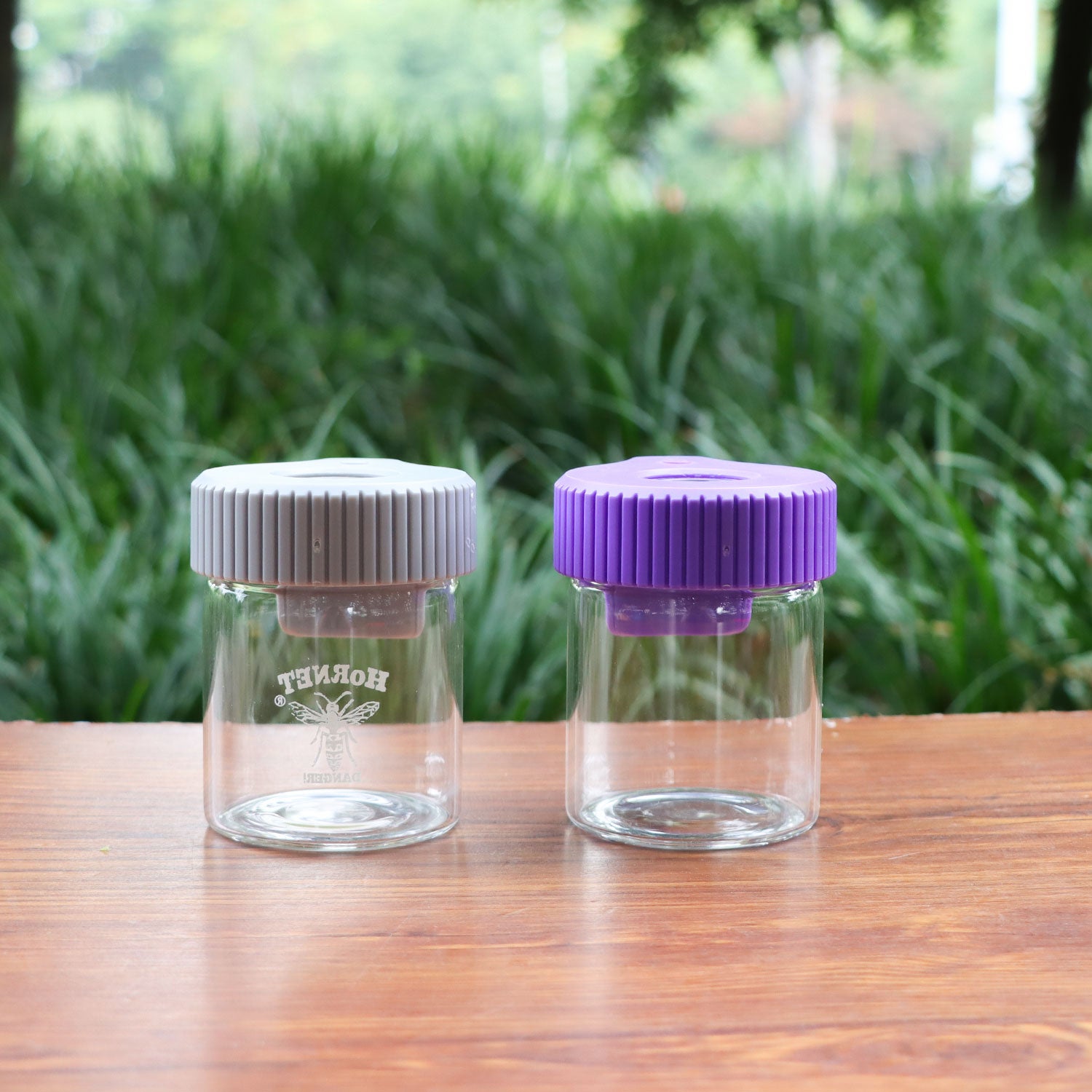 HORNET Light-Up Led Glass Storage Jar, Air Tight & Magnifying View Jar, Grey Color Jar Lid, Rechargeable Glass Jar