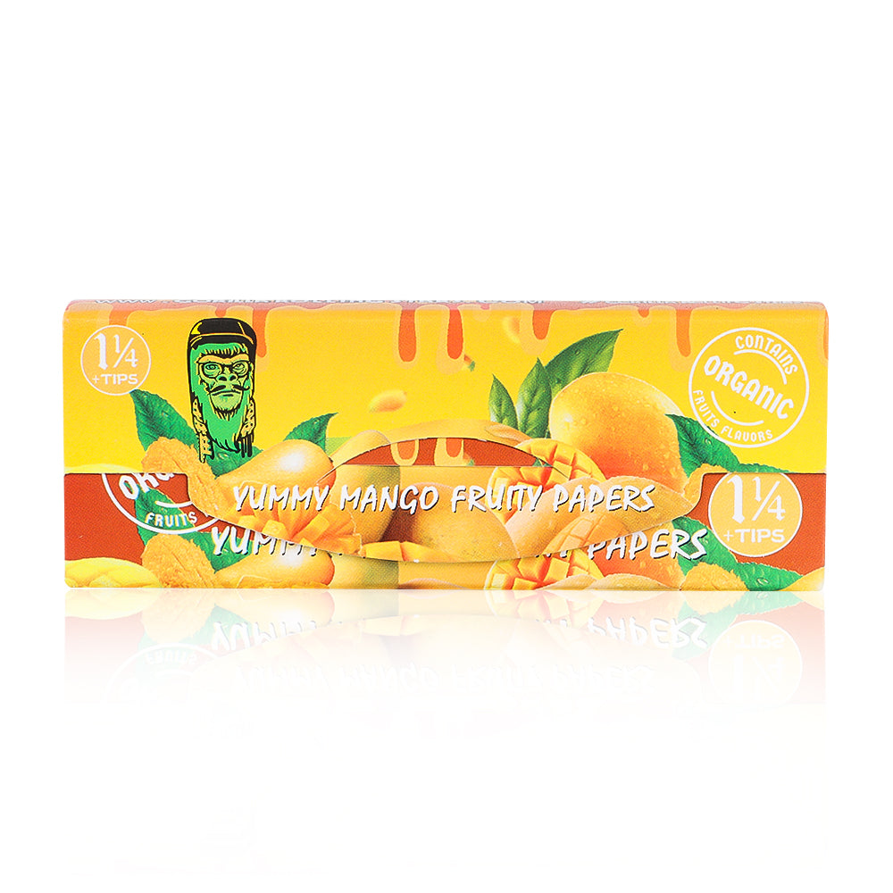 GORILLA ROLLING STARS&nbsp;&nbsp; series 78mm 1 1/4 size mango flavor rolling paper with filter paper