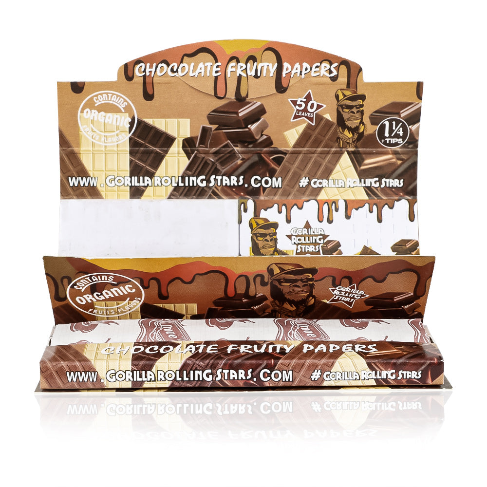 GORILLA ROLLING STARS&nbsp;&nbsp; series 78mm 1 1/4 size chocolates flavor rolling paper with filter pape
