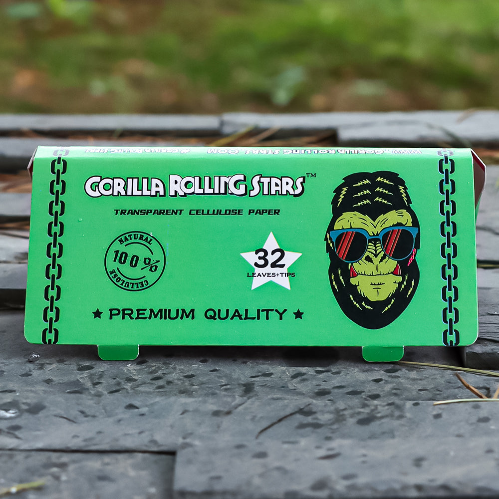 GORILLA ROLLING STARS&nbsp;&nbsp; series 78mm transparent rolling paper with filter paper