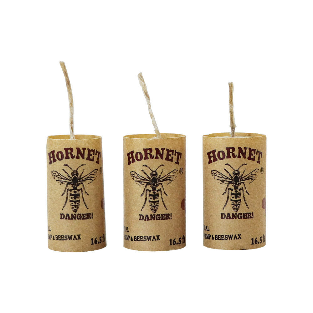 HORNET Pure Beeswax Hemp Wick, 16.5 ft Size Line Hemp Wick Rolls, 12 Rolls / Box