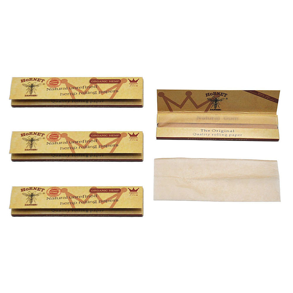 HORNET King Size Slim Cigarette Rolling Papers, Organic Natural Rolling Paper, Brown Rolling Papers, 32 Piece / Pack 50 Pack / Box