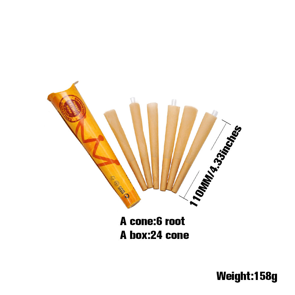 HORNET 1 1/4 Size Pre Rolled Cones, Natural Rolling Cones, Slow Burning Pre Rolled Rolling Paper, 6 PCS / Pack 24 Packs / Box