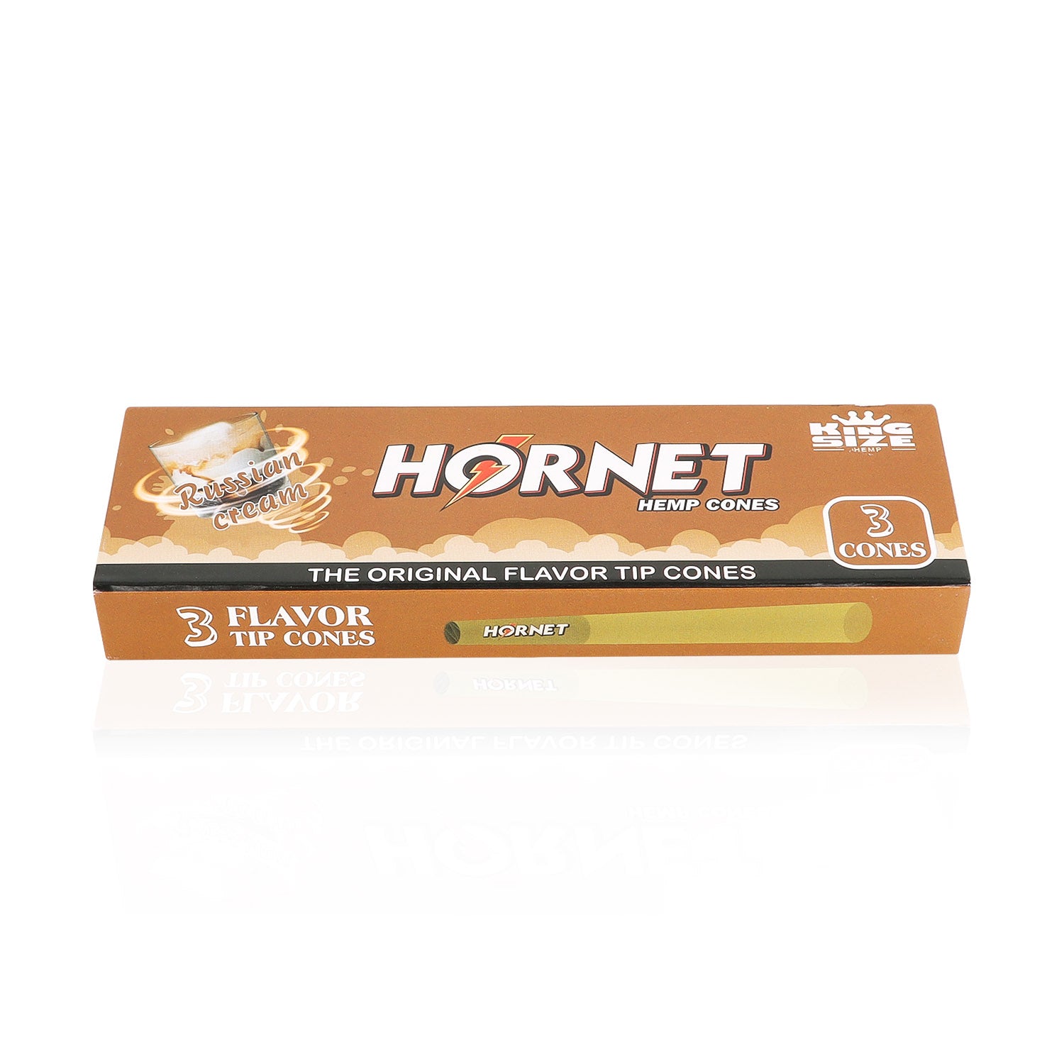 HORNET Russia Cream Flavors Pre Rolled Cones With Tips, King Size Pre Rolled Rolling Paper & Flavored Pop, 3 PCS / Pack 12 Pack / Box