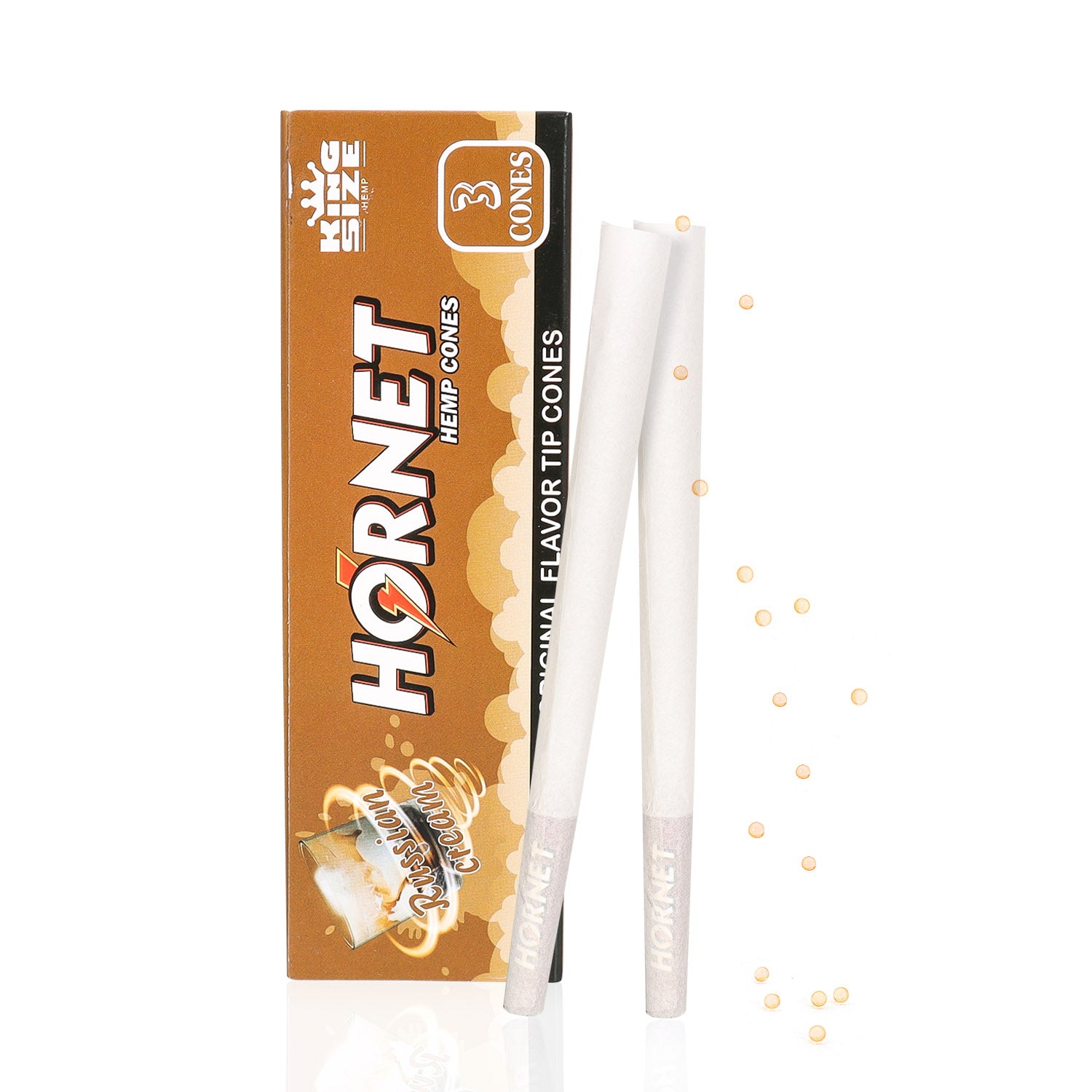 HORNET Russia Cream Flavors Pre Rolled Cones With Tips, King Size Pre Rolled Rolling Paper & Flavored Pop, 3 PCS / Pack 12 Pack / Box
