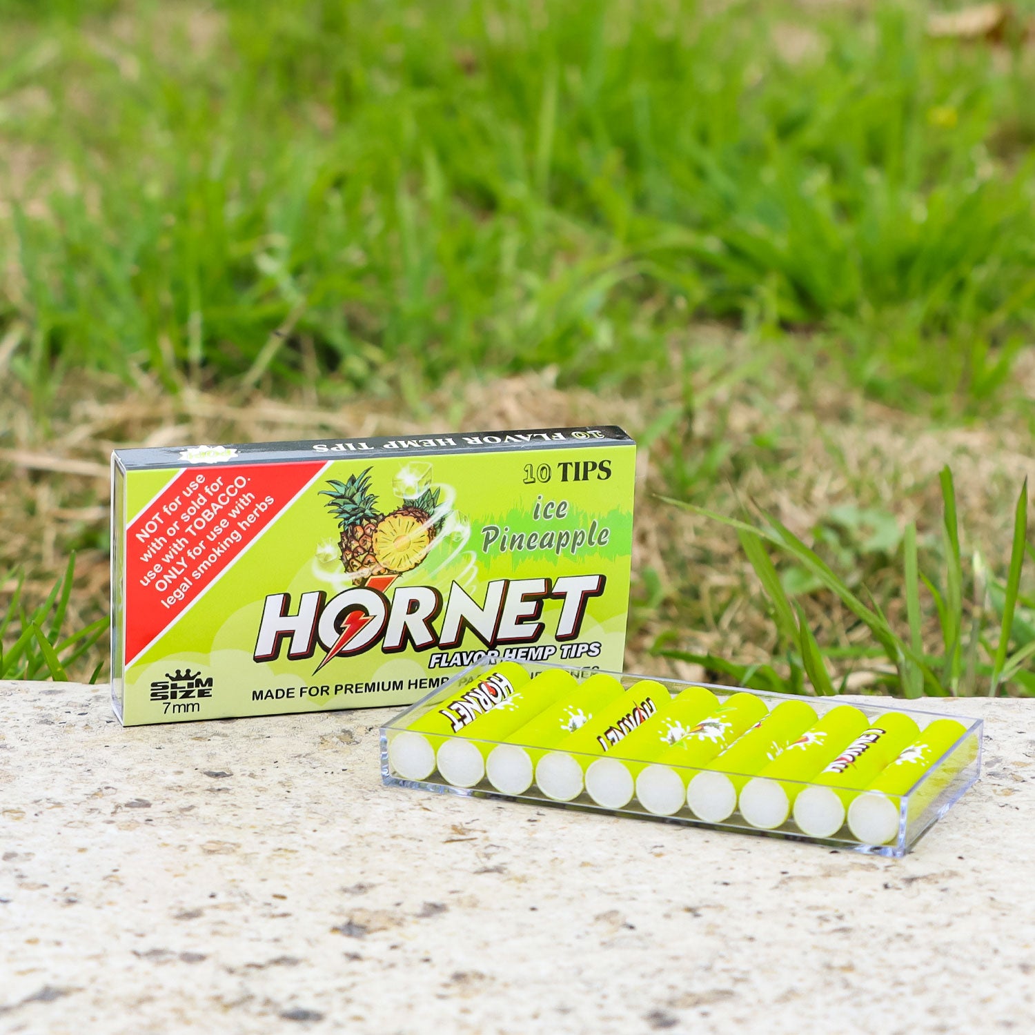 HORNET Pineapple Flavors Filter Tips with Flavored Pop, 7 mm Filter Tips, 10 Tips / Pack 24 Packs / Box