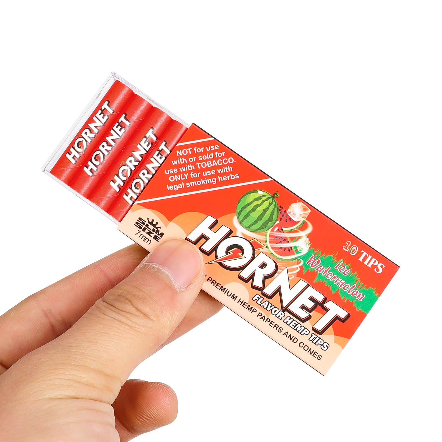HORNET Watermelon Flavors Filter Tips with Flavored Pop, 7 mm Filter Tips, 10 Tips / Pack 24 Packs / Box