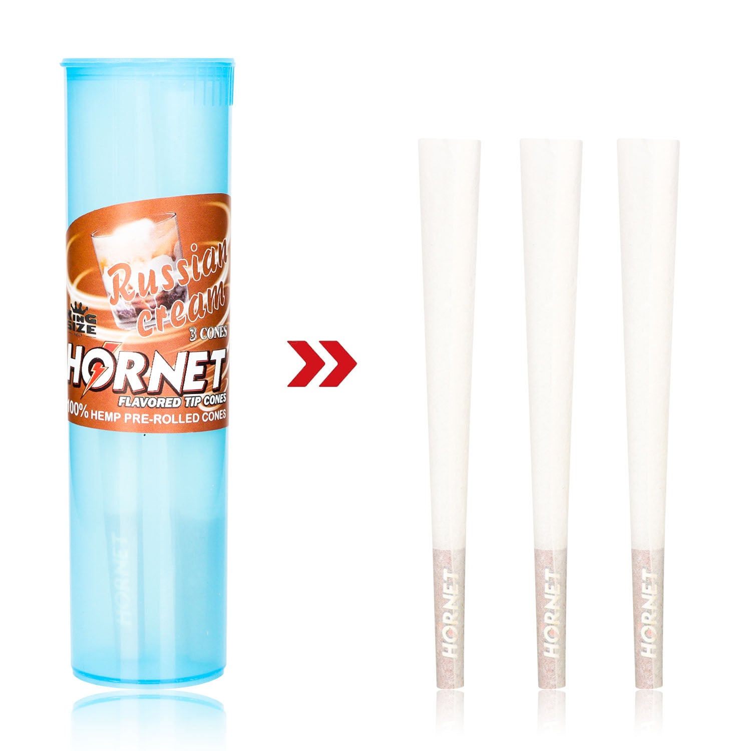 HORNET Cream Flavors Pre Rolled Cones, King Size Pre Rolled Rolling Paper With Tips, Slow Burning Rolling Cones & Flavored Pop, 3 PCS / Tube, 12 Tubes / Box