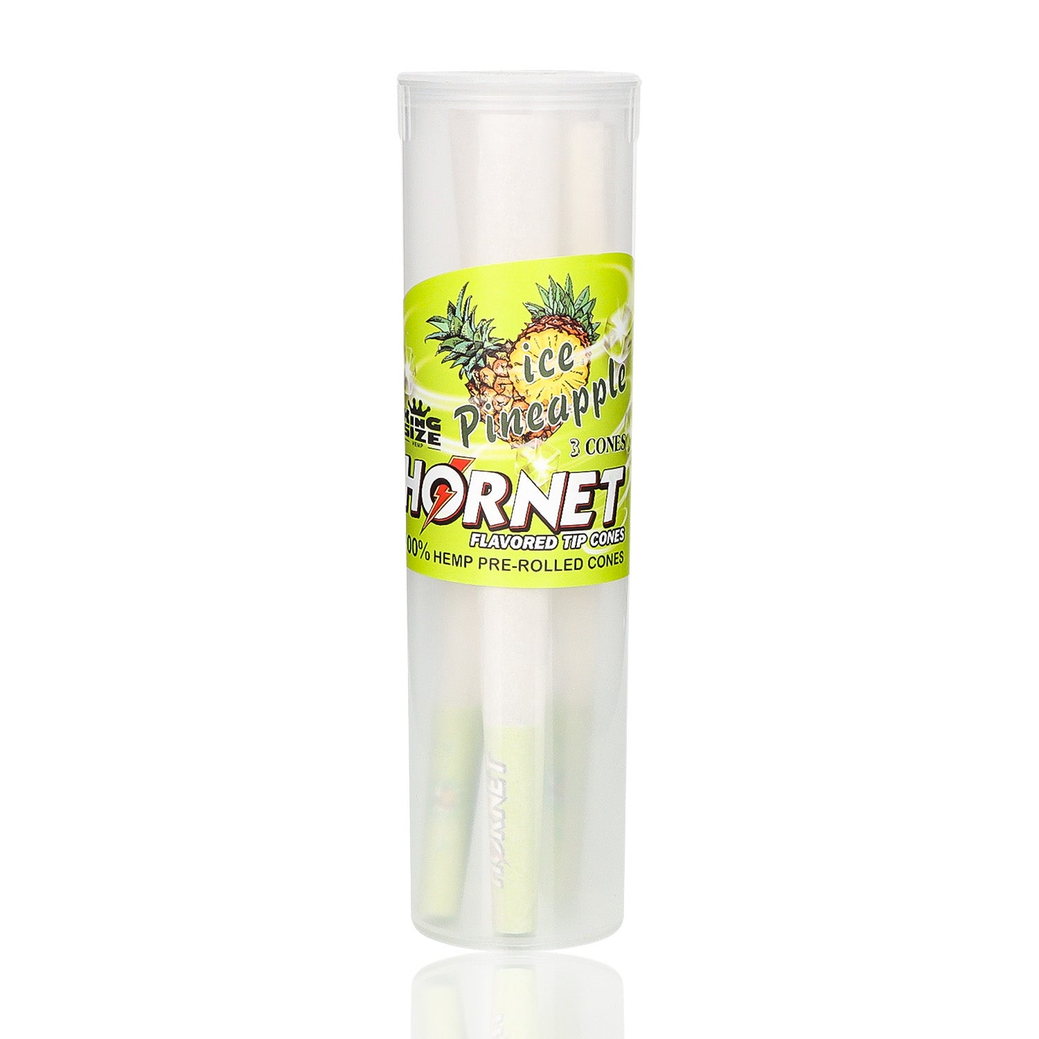 HORNET Pineapple Flavors Pre Rolled Cones, King Size Pre Rolled Rolling Paper With Tips, Slow Burning Rolling Cones & Flavored Pop, 3 PCS / Tube, 12 Tubes / Box