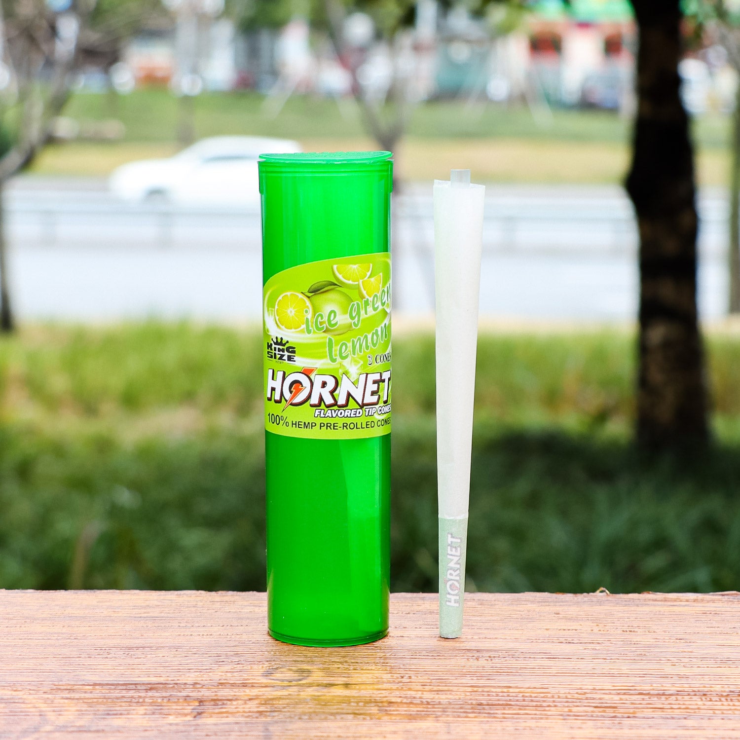 HORNET Ice Green Lemon Flavors Pre Rolled Cones, King Size Pre Rolled Rolling Paper With Tips, Slow Burning Rolling Cones & Flavored Pop, 3 PCS / Tube, 12 Tubes / Box