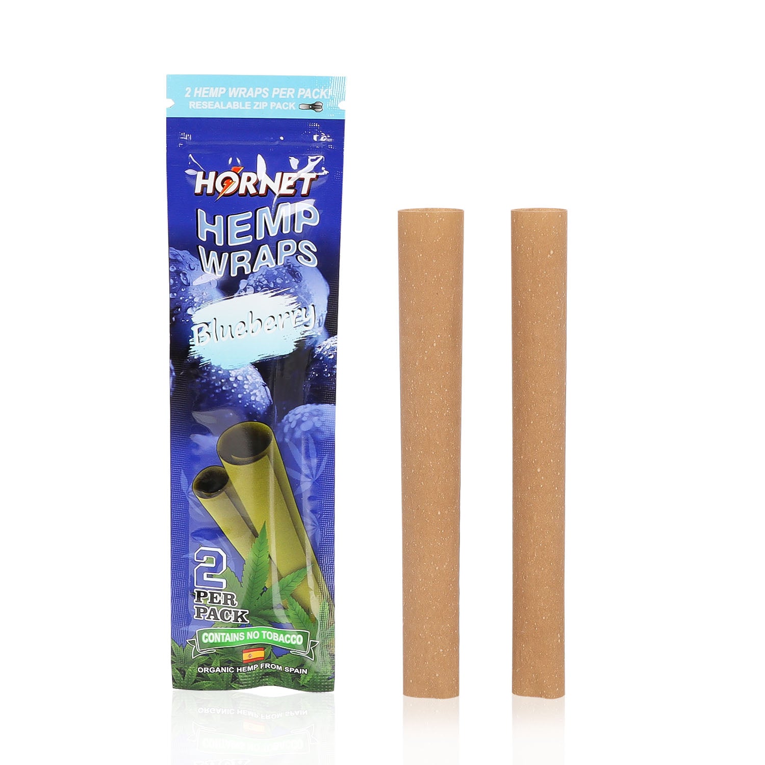Hornet Blueberry Flavoured Hemp Blunt Wraps 30 Hemp Wraps Per Box