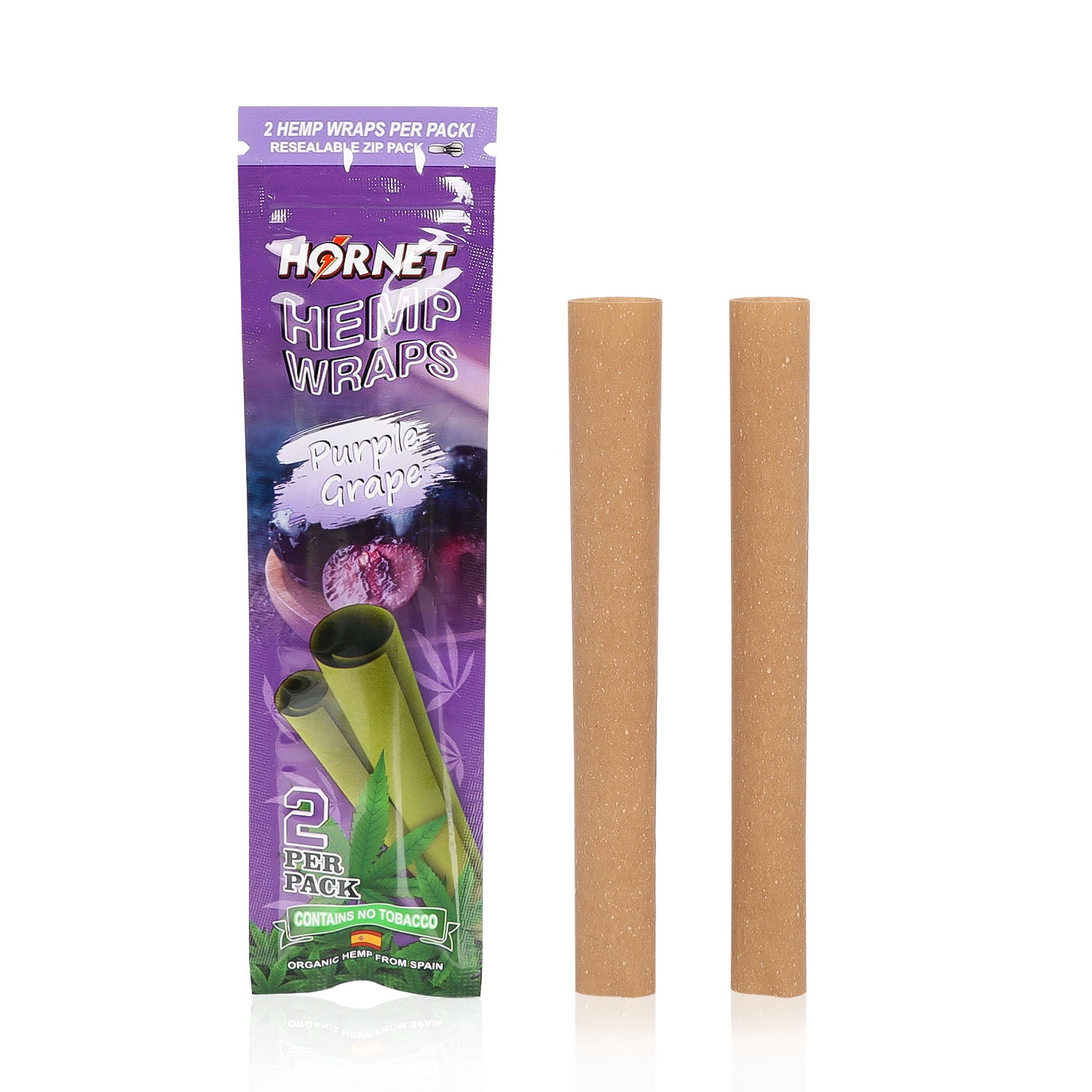 Hornet Grape Flavoured Hemp Blunt Wraps 30 Hemp Wraps Per Box