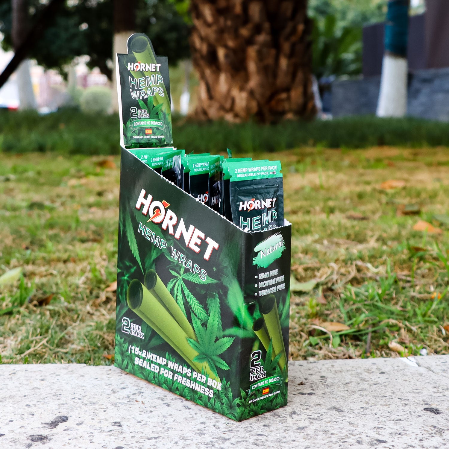 Hornet Organic Flavoured Hemp Blunt Wraps 30 Hemp Wraps Per Box