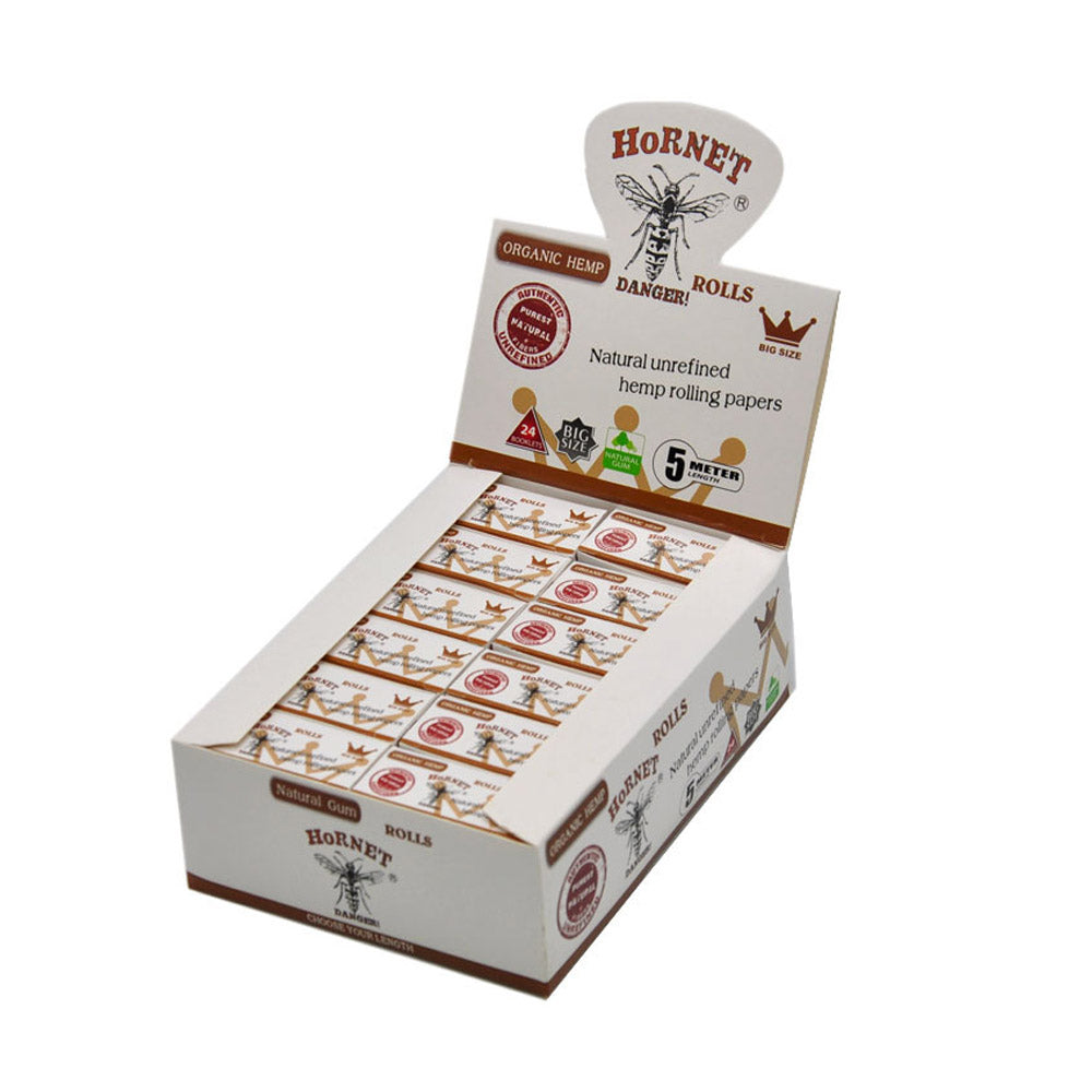 HORNET 5 m Free Rolling Papers, Organic White Rolling Paper, 24 PCS / Box