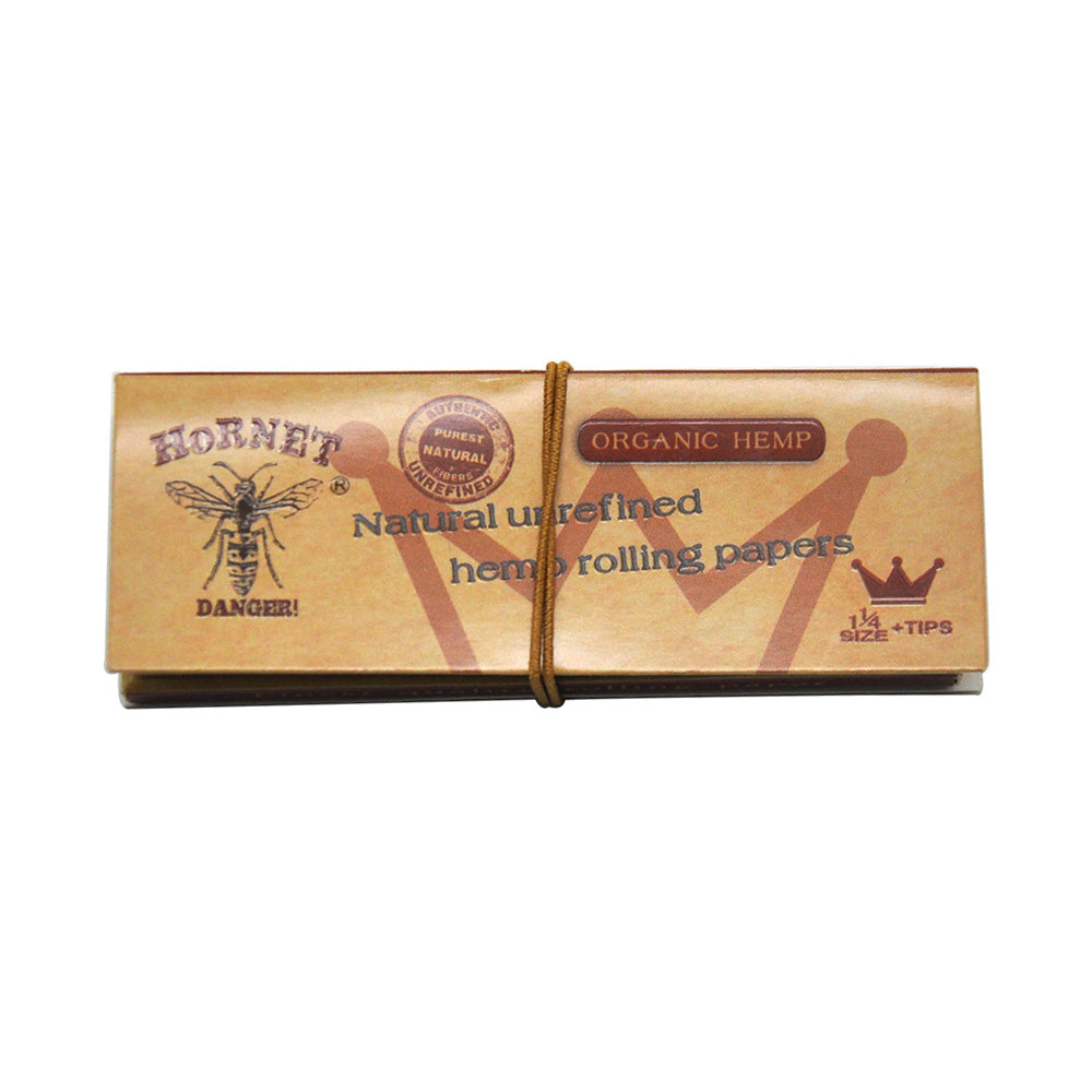 HORNET 1 1/4 Size Rolling Papers, Natural Slim Rolling Papers, Brown Organic Rolling Paper, 50 Leaves / Pack 50 Pack / Box