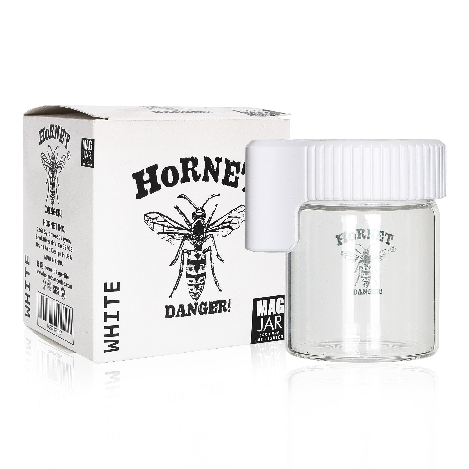 HORNET Light-Up Led Glass Storage Jar, Air Tight & Magnifying View Jar, White Color Jar Lid, Rechargeable Glass Jar