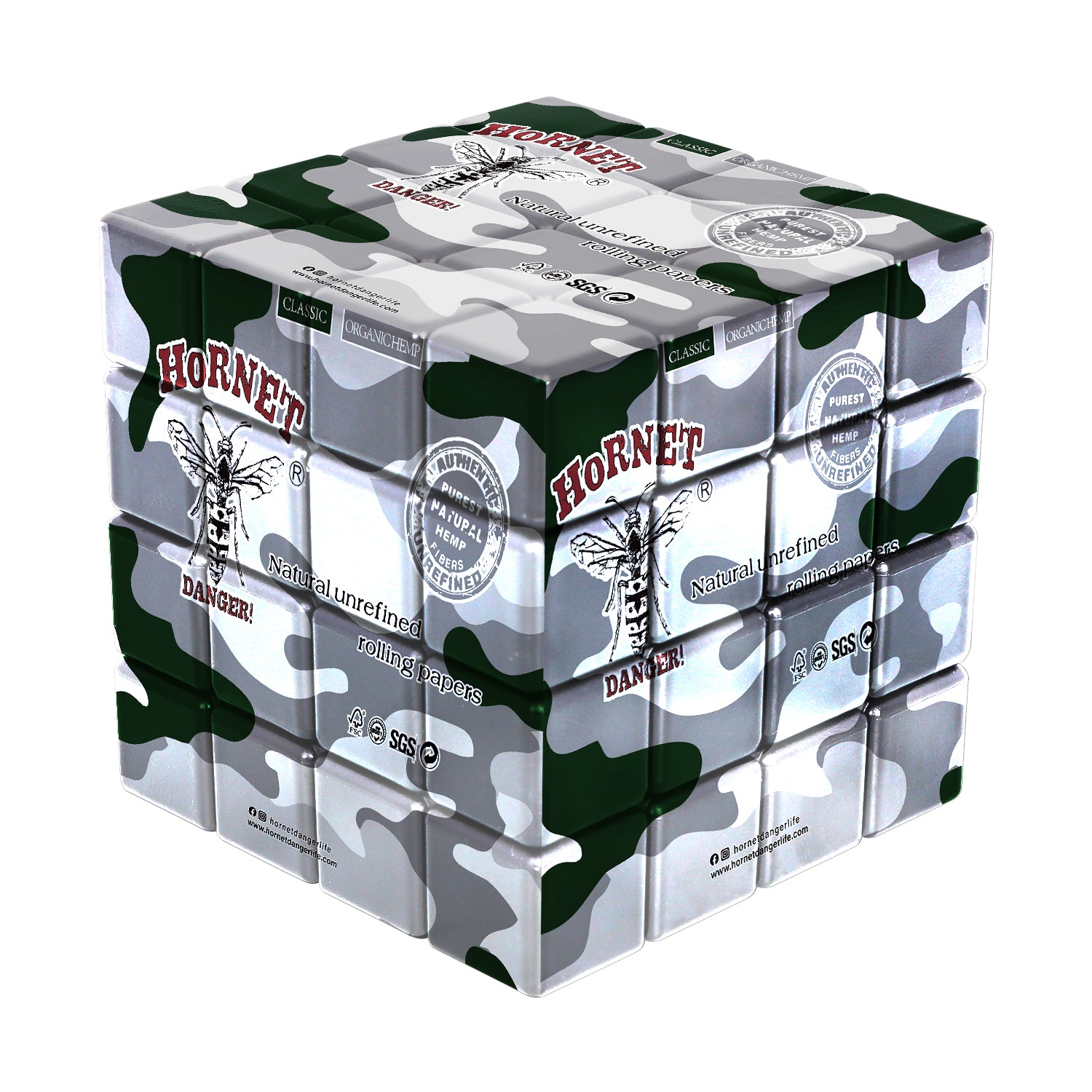 HORNET 60 mm Cube Shape Plastic Herb Grinder, 4 Lay Herbal Grinder