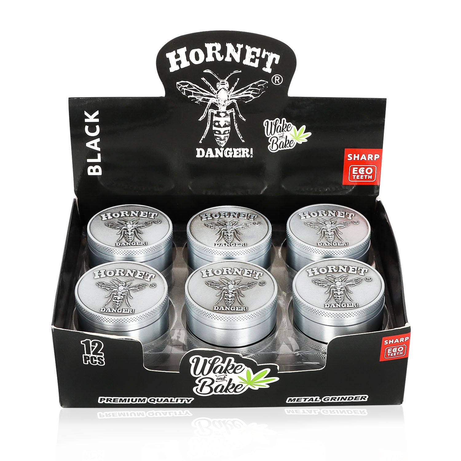 HORNET Zinc Alloy Herb Grinder, 3 Lay Ø 50 Smoker Grinder, Portable & Easy Clean Metal Herbal Grinder, 6 PCS / Box