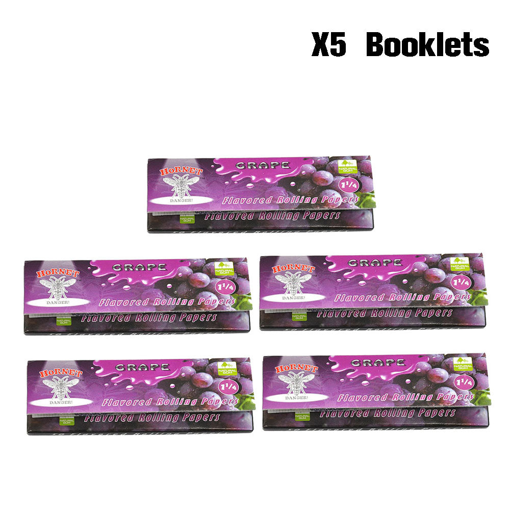 Hornet 1 1/4 Size Grape  Flavors Rolling Papers, Slow Burning Rolling Paper, Natural Rolling Paper, 50 Piece / Pack 50 Pack / Box