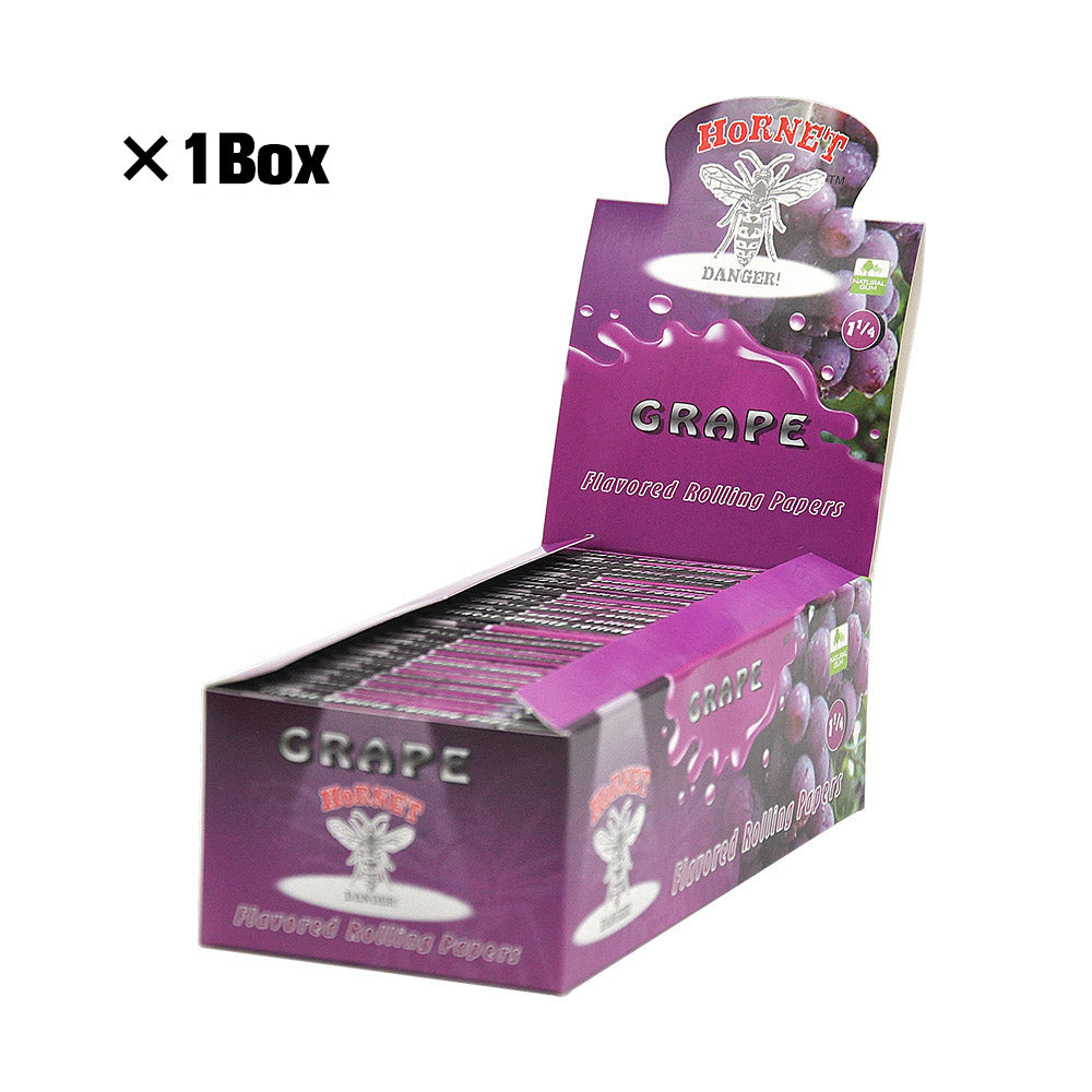 Hornet 1 1/4 Size Grape  Flavors Rolling Papers, Slow Burning Rolling Paper, Natural Rolling Paper, 50 Piece / Pack 50 Pack / Box