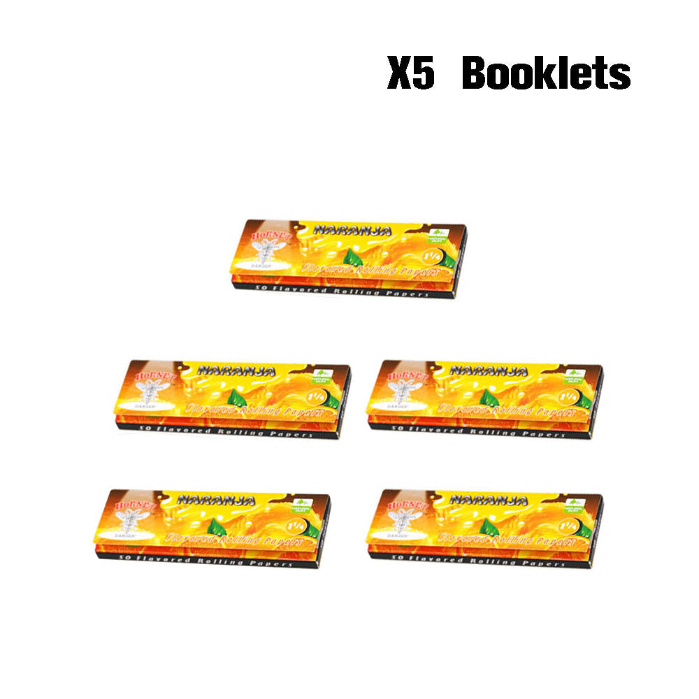 Hornet 1 1/4 Size Naranja Flavors Rolling Papers, Slow Burning Rolling Paper, Natural Rolling Paper, 50 Piece / Pack 50 Pack / Box