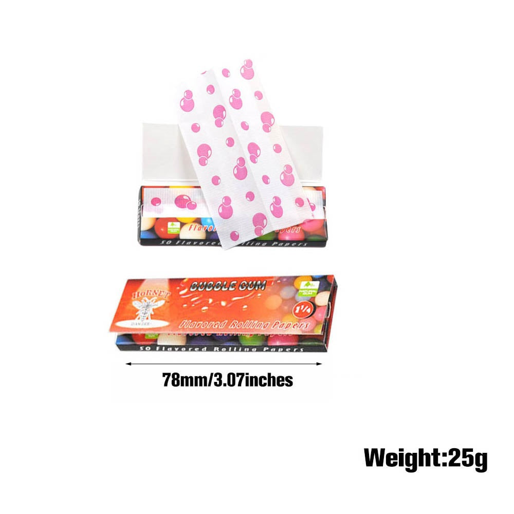 Hornet 1 1/4 Size Bubble Gum Flavors Rolling Papers, Slow Burning Rolling Paper, Natural Rolling Paper, 50 Piece / Pack 50 Pack / Box