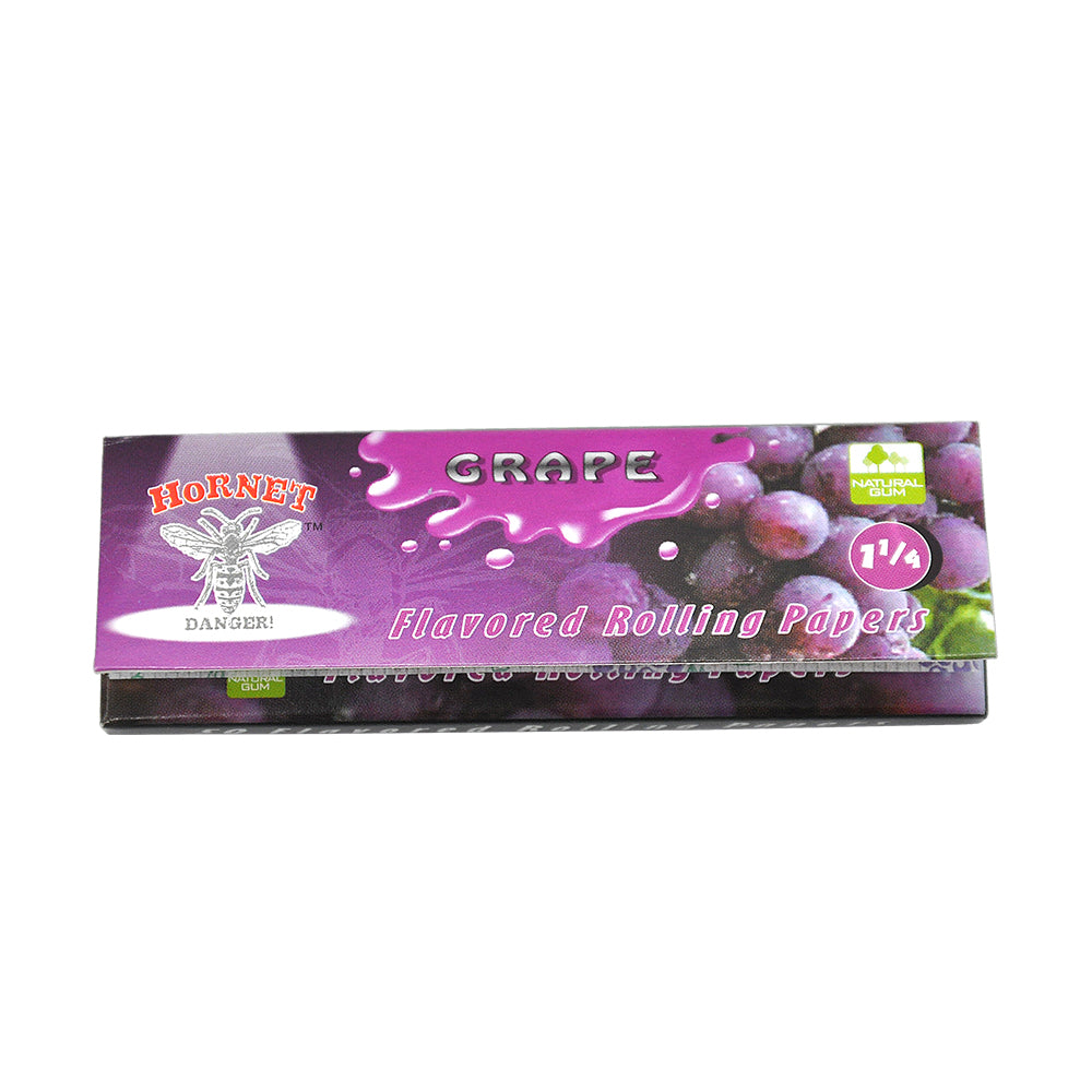 Hornet 1 1/4 Size Grape  Flavors Rolling Papers, Slow Burning Rolling Paper, Natural Rolling Paper, 50 Piece / Pack 50 Pack / Box