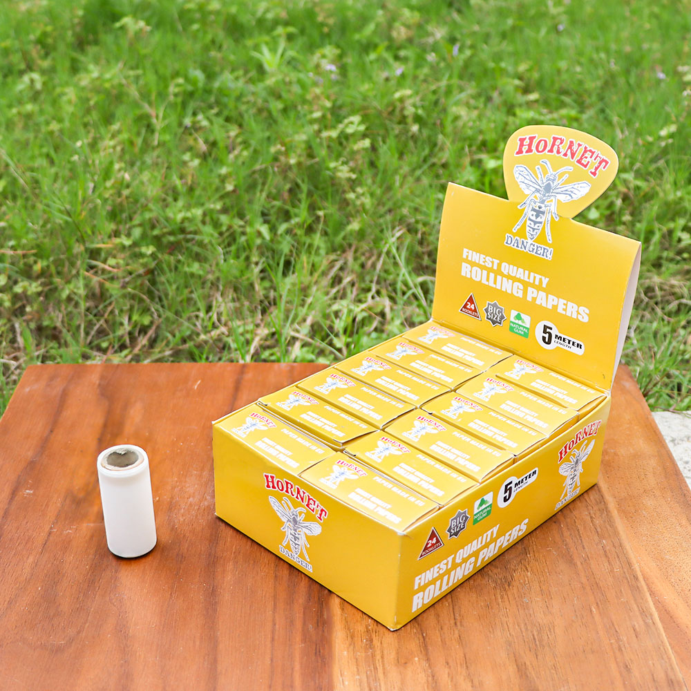 HORNET Yellow Style Rolling Paper Rolls, 5 m Free Rolling Papers, Organic Rolling Paper Rolls, 24 PCS / Box