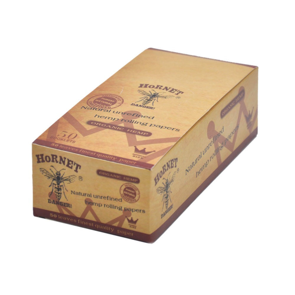 HORNET 70 mm Rolling Papers, Natural Slim Rolling Papers, Brown Organic Rolling Paper, 50 Leaves / Pack 50 Pack / Box