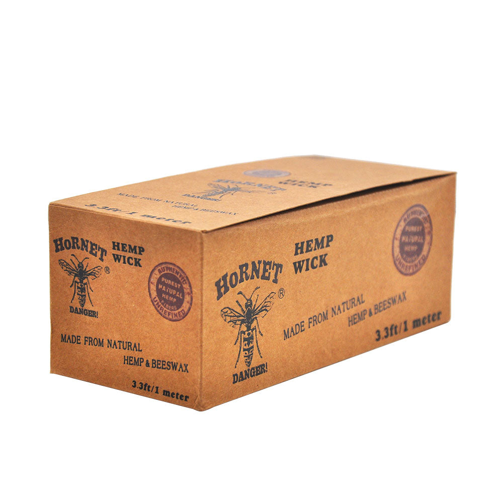 HORNET Organic Beeswax Hemp Wick, Easy Lighting Hemp Wick Rolls & No Dripping, 1 m Hemp Wicks, 60 Packs / Box