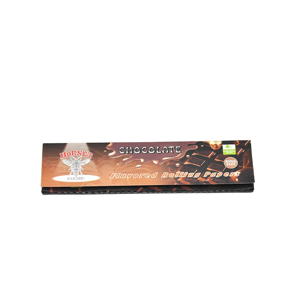 HORNET King Size Chocolate Flavors Rolling Papers, Slim Natural Organic Rolling Paper, 32 Pieces / Pack 25 Packs / Box