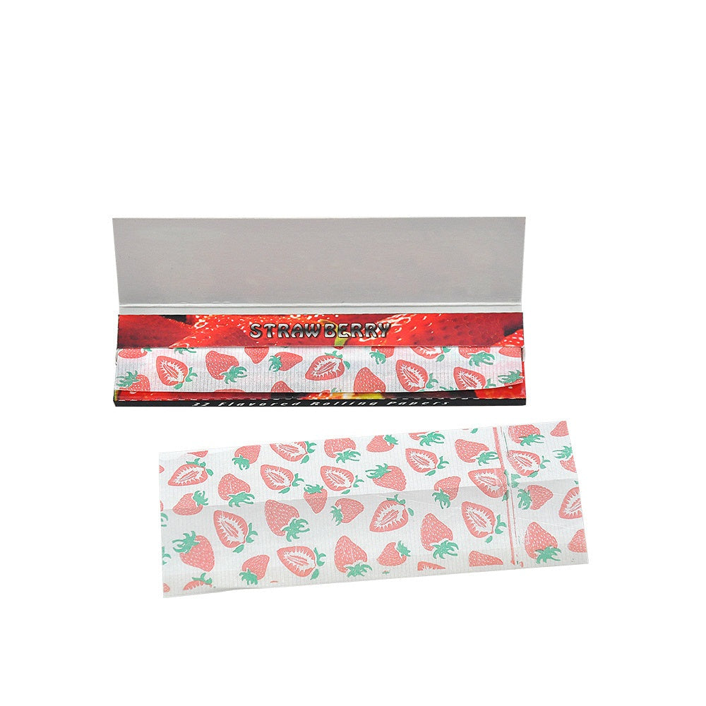 HORNET King Size Strawberry Flavors Rolling Papers, Slim Natural Organic Rolling Paper, 32 Pieces / Pack 25 Packs / Box